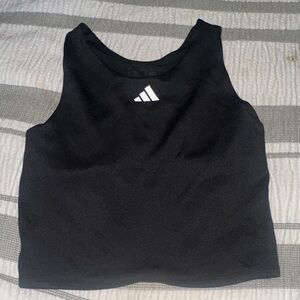 Kids Adidas Black Sleeveless Top with Logo